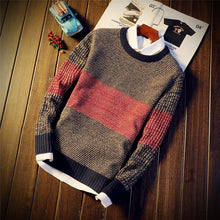 Load image into Gallery viewer, Autumn Winter Sweater Men's Round Neck Solid Color Turtleneck Sweater Men's Youth Trend New Slim Long Sleeve Sweater