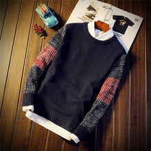 Load image into Gallery viewer, Autumn Winter Sweater Men's Round Neck Solid Color Turtleneck Sweater Men's Youth Trend New Slim Long Sleeve Sweater