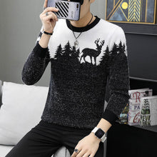Load image into Gallery viewer, Autumn Korean Fashion Sweater Men Female Sika Deer Pattern Casual  Knitted Pullovers Slim Fit Christmas Gift Male Pull Sweter
