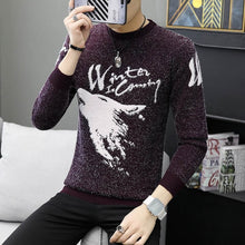 Load image into Gallery viewer, Autumn Korean Fashion Sweater Men Female Sika Deer Pattern Casual  Knitted Pullovers Slim Fit Christmas Gift Male Pull Sweter