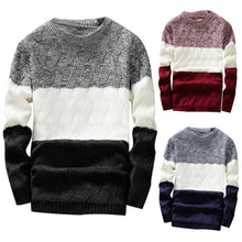 Load image into Gallery viewer, Men's Knitted Sweater Autumn Winter Casual O-Neck Striped Slim Knittwear Mens Sweaters Pullovers Jumper Pull Homme Clothes