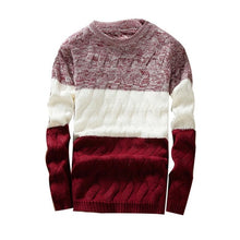 Load image into Gallery viewer, Men's Knitted Sweater Autumn Winter Casual O-Neck Striped Slim Knittwear Mens Sweaters Pullovers Jumper Pull Homme Clothes